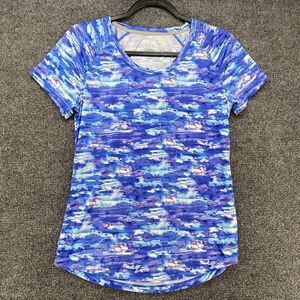 Reel Legend Top‎ Womens S Blue Reel Tec Short Sleeve Performance Outdoor Fishing